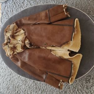 Faux leather/fur coat